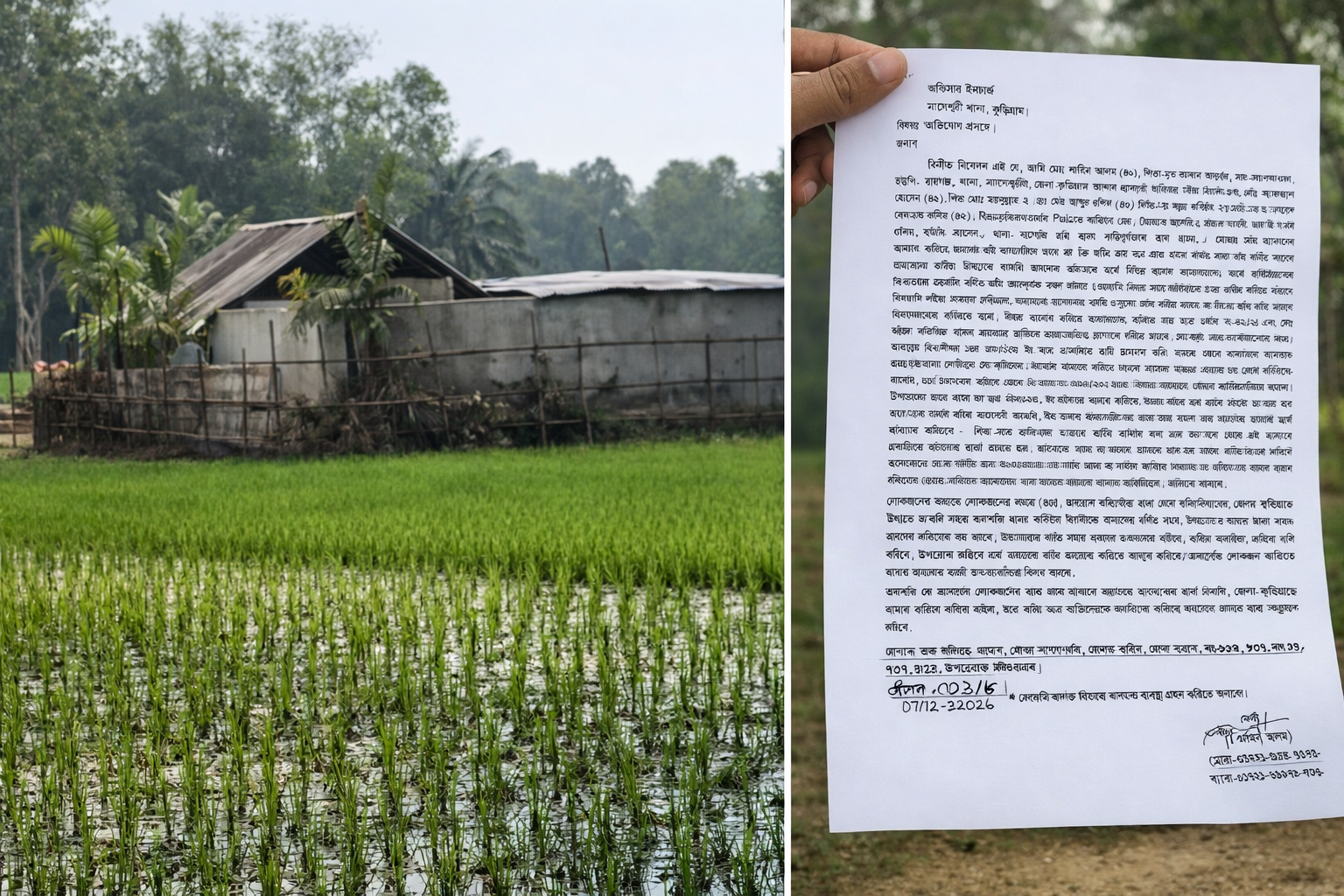 নাগেশ্বরীতে আদালতের রায় অমান্য করে জমি দখল: শঙ্কায় ভুক্তভোগী পরিবার
