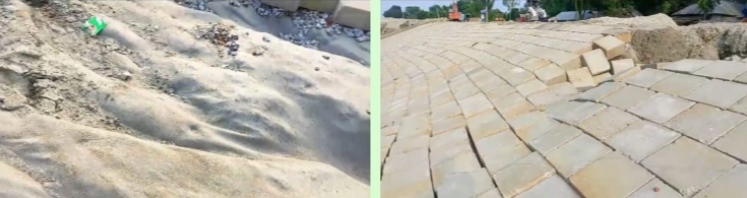 *ভূরুঙ্গামারীতে সোনার হাট ব্রিজের সংযোগ সড়ক নির্মাণে চরম অনিয়ম ও দুর্নীতি, অল্প বৃষ্টিতেই ব্লক ধ্বসে বিপন্ন রাস্তা!**