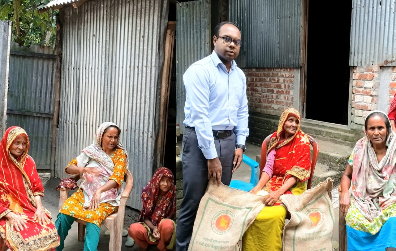 সংবাদ প্রকাশের পর তিন বোনের পাশে উপজেলা প্রশাসন